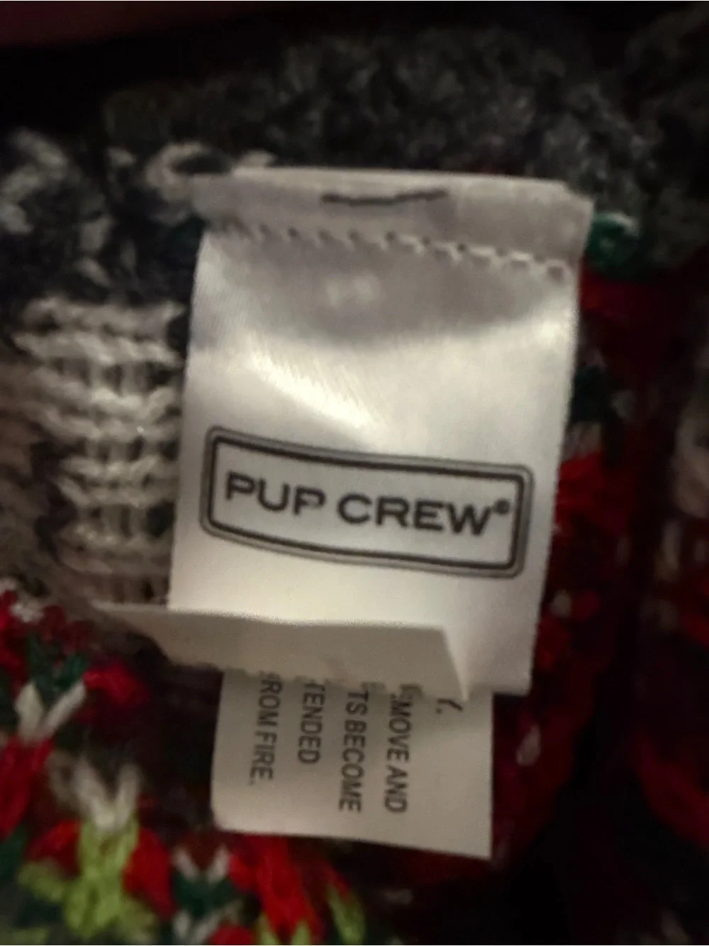 Dog Sweater - Santa Fair Isle Holiday Knit Hat - Red, Gray, White